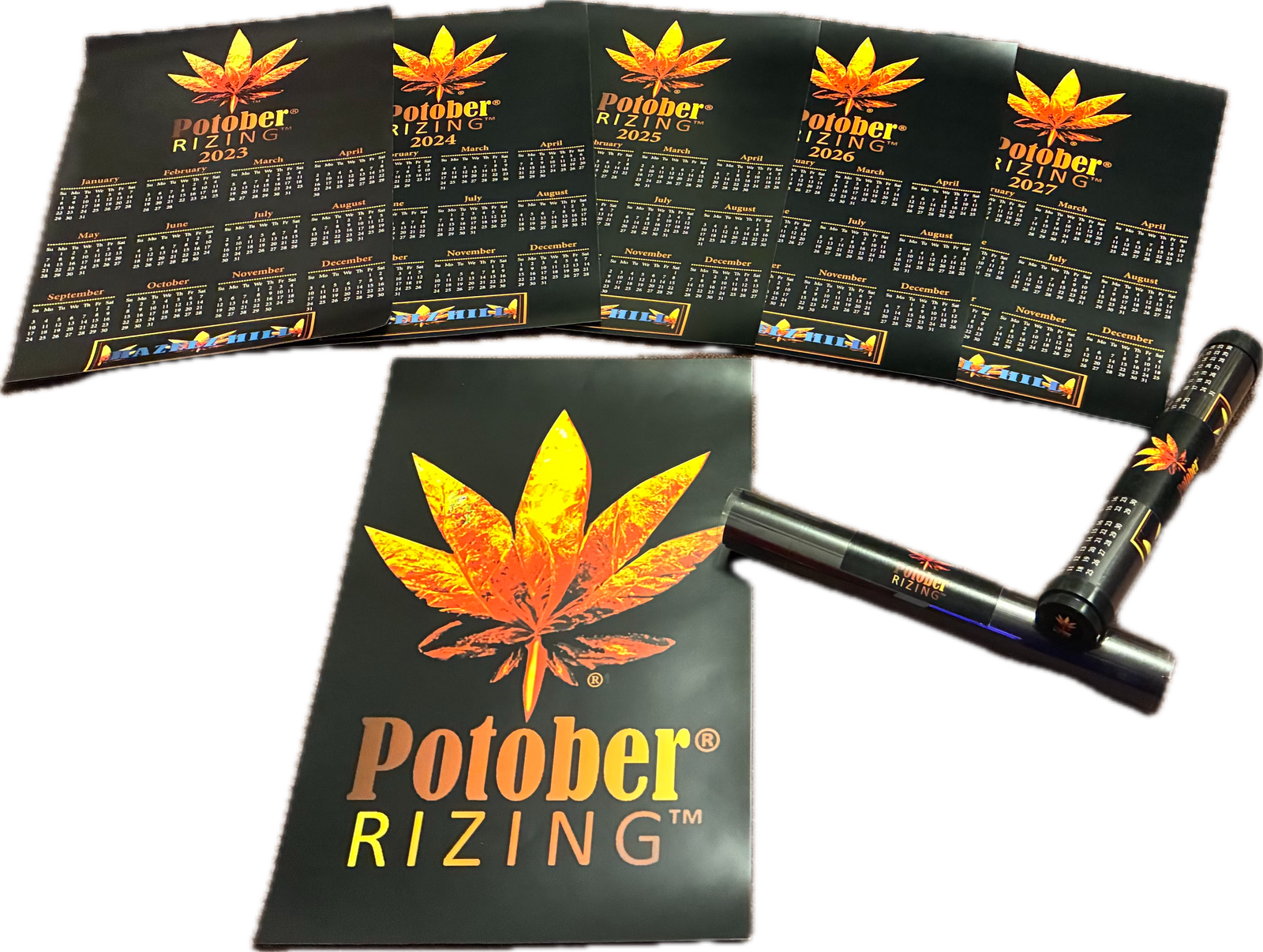 POTOBER® RIZING™ 2023–2027 calendars, poster and tubes